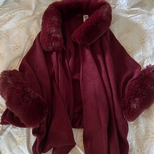 autumn fur shawl